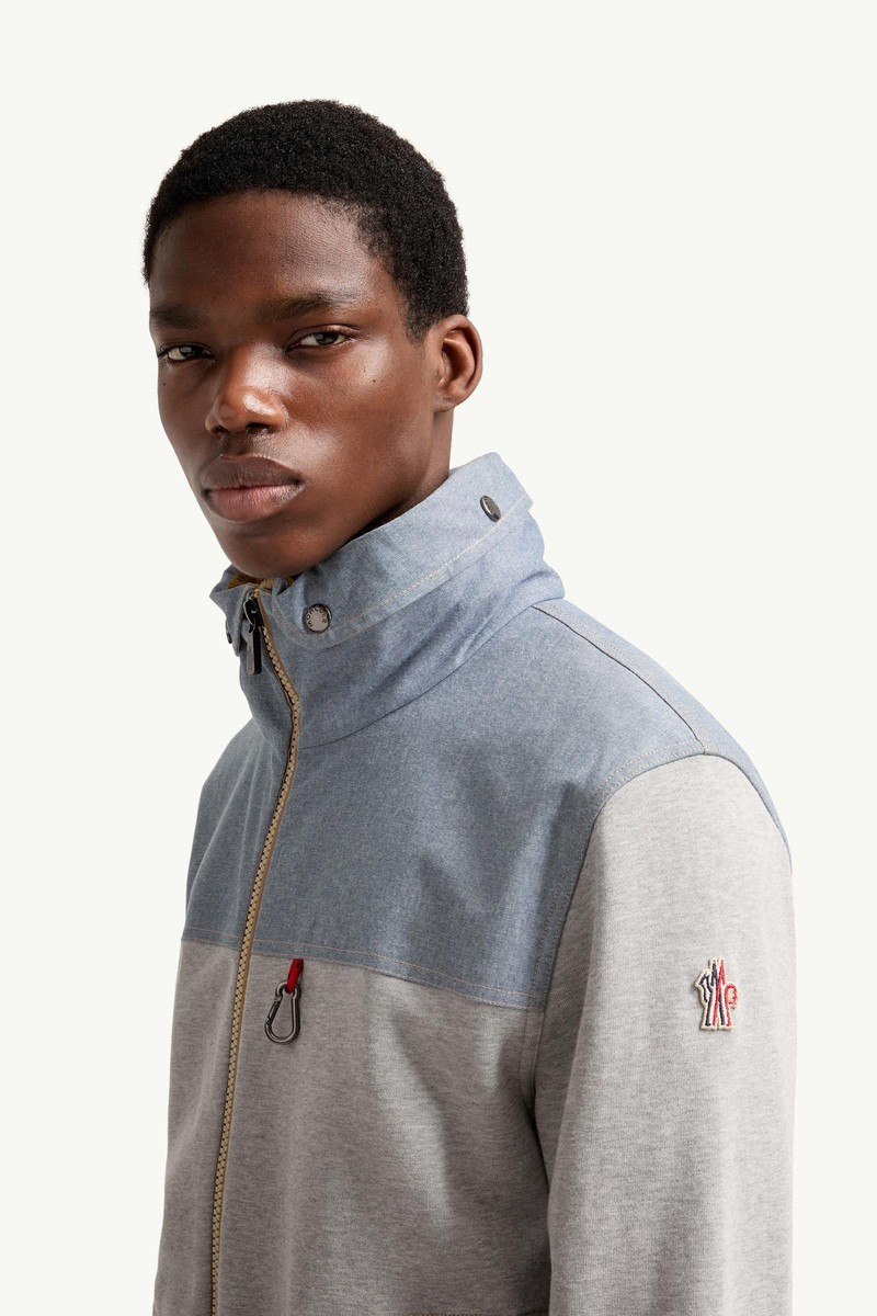 Cotton & Chambray Zip-Up Sweatshirt 3