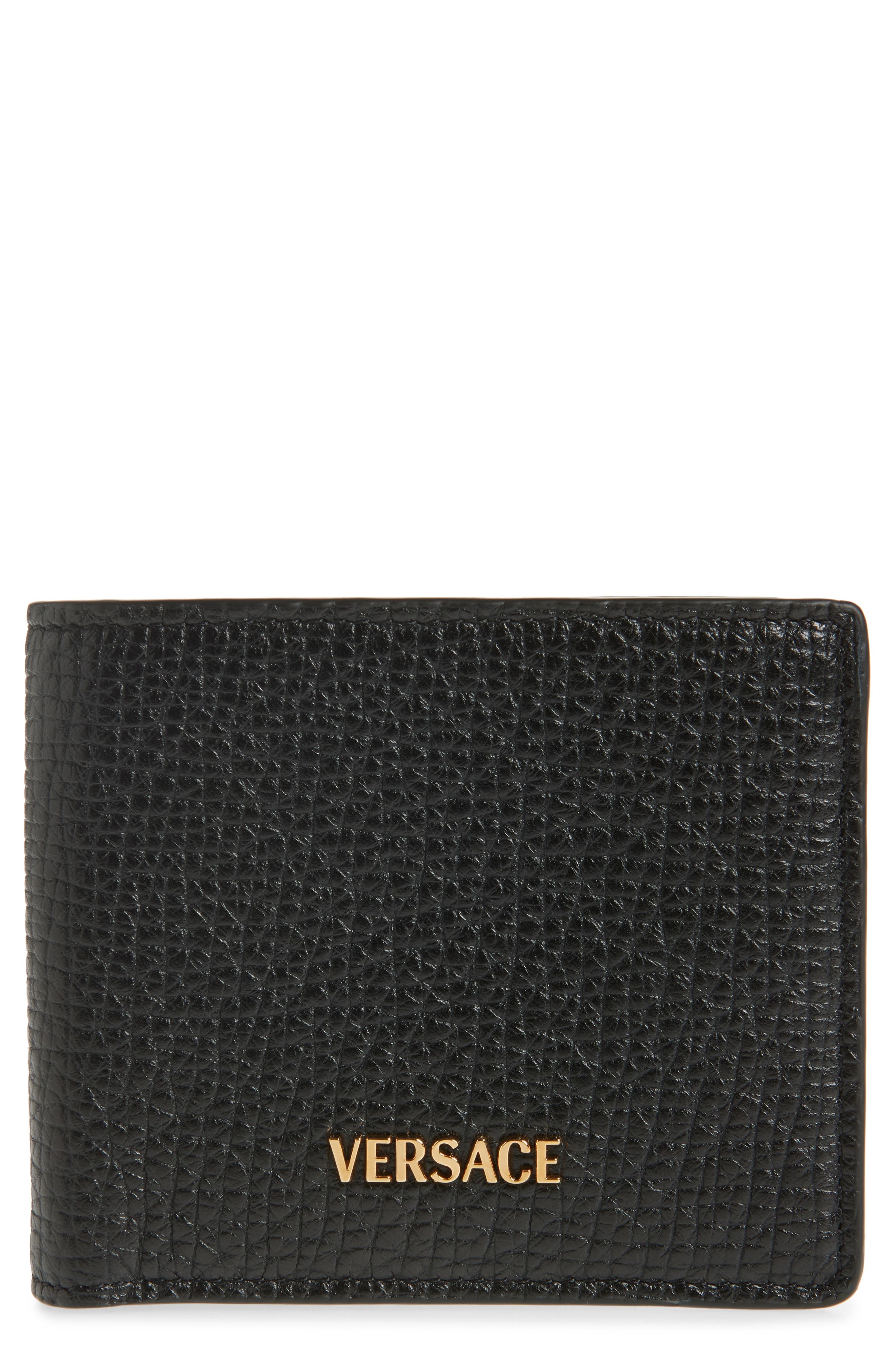 Versace Myth Leather Bifold Wallet in Black-Versace Gold at Nordstrom - 1