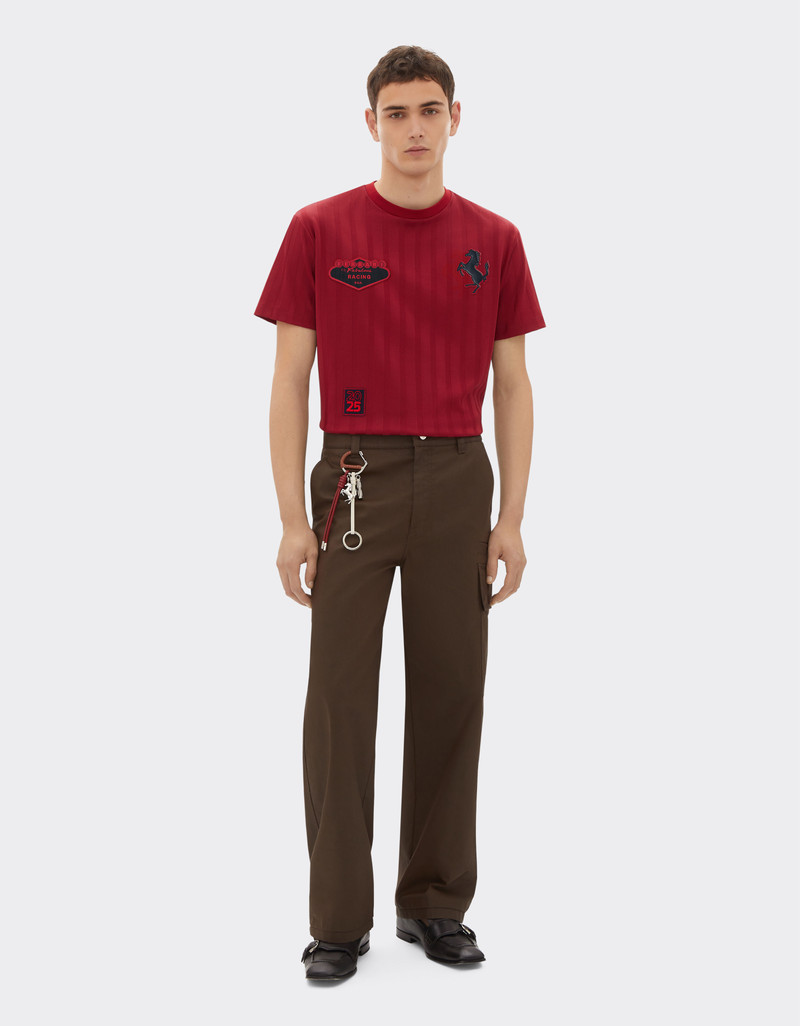 Ferrari Striped cotton T-shirt with Ferrari logo outlook
