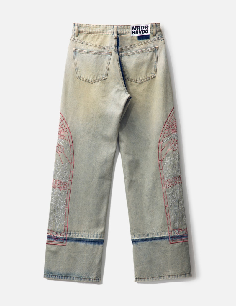 WHO DECIDES WAR EXTENDED HEM EMBROIDERED DENIM PANT outlook