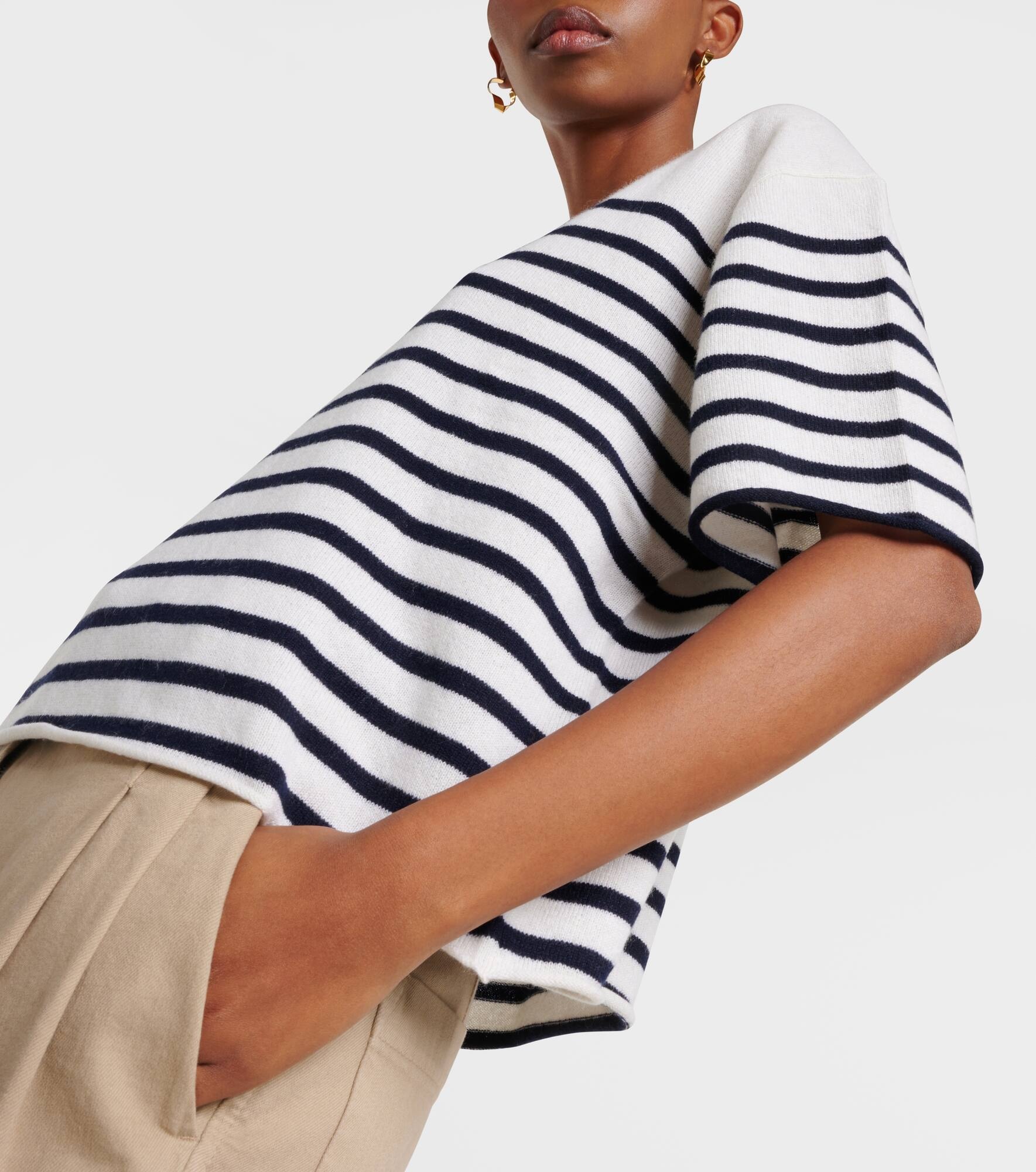 Cila striped cashmere T-shirt - 6