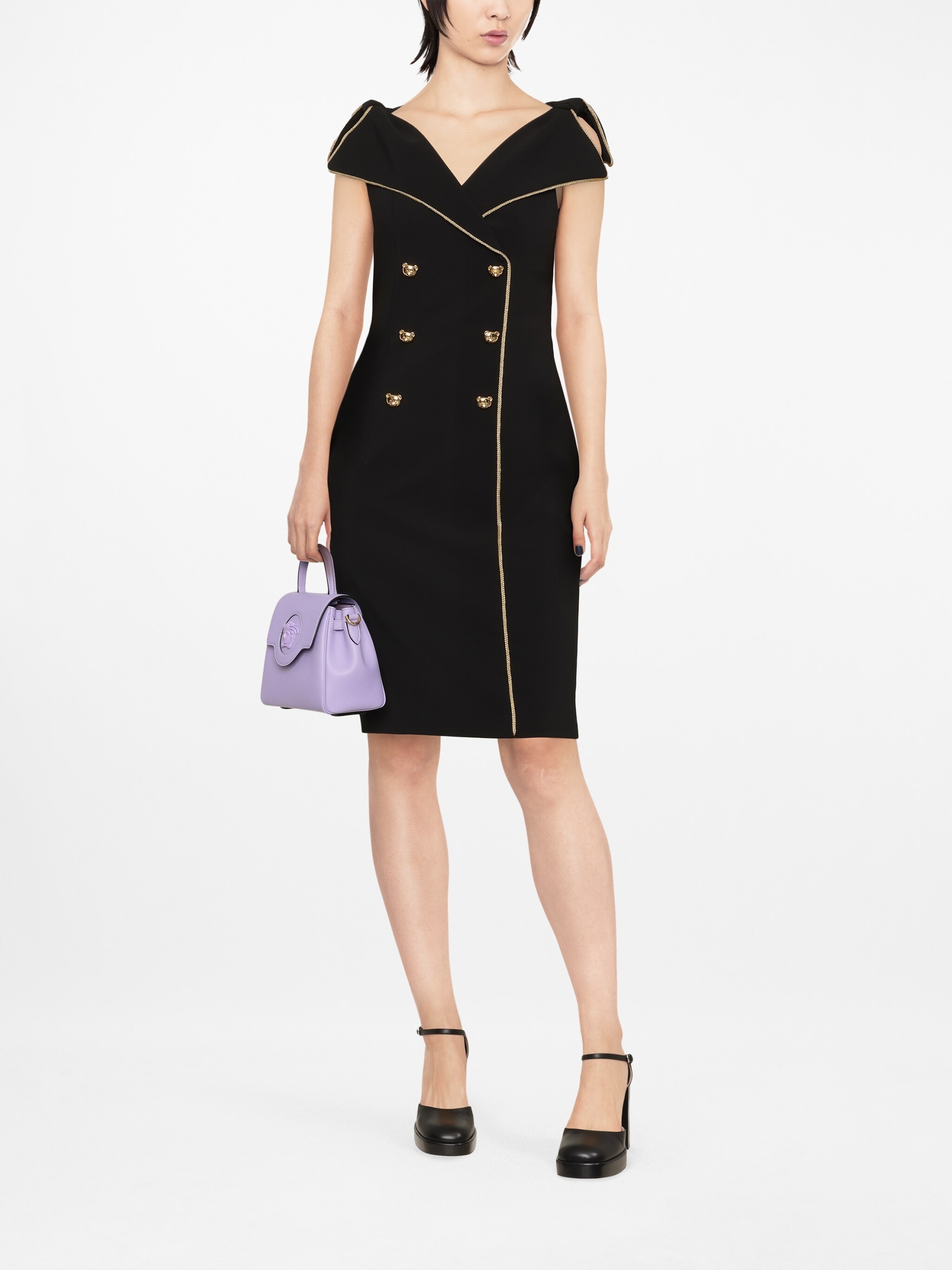 Teddy-button double-breasted pencil dress - 2