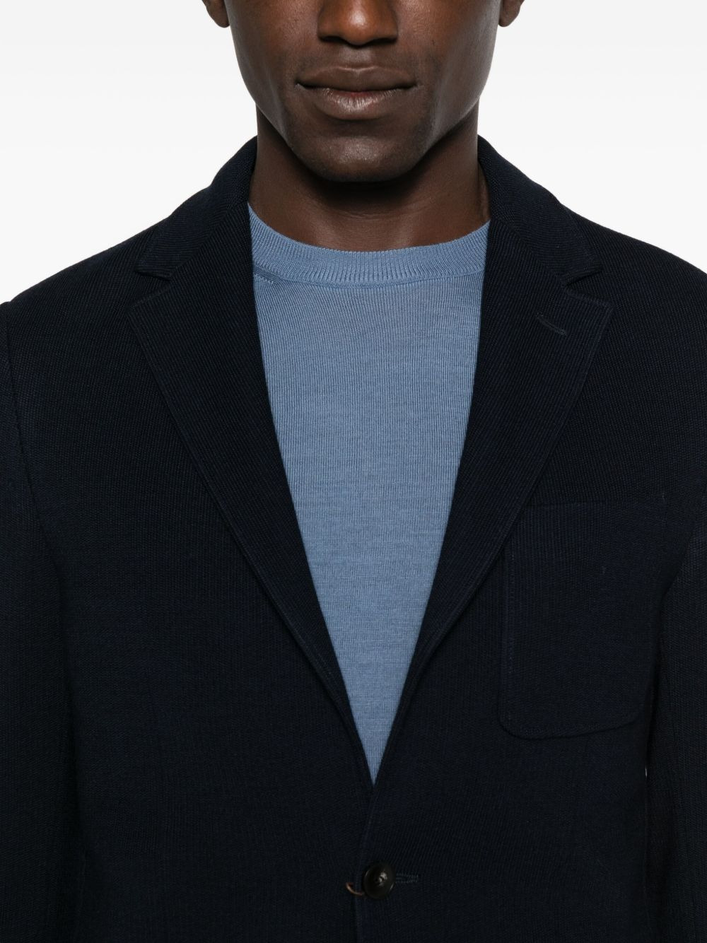 patch-pocket knitted blazer - 5