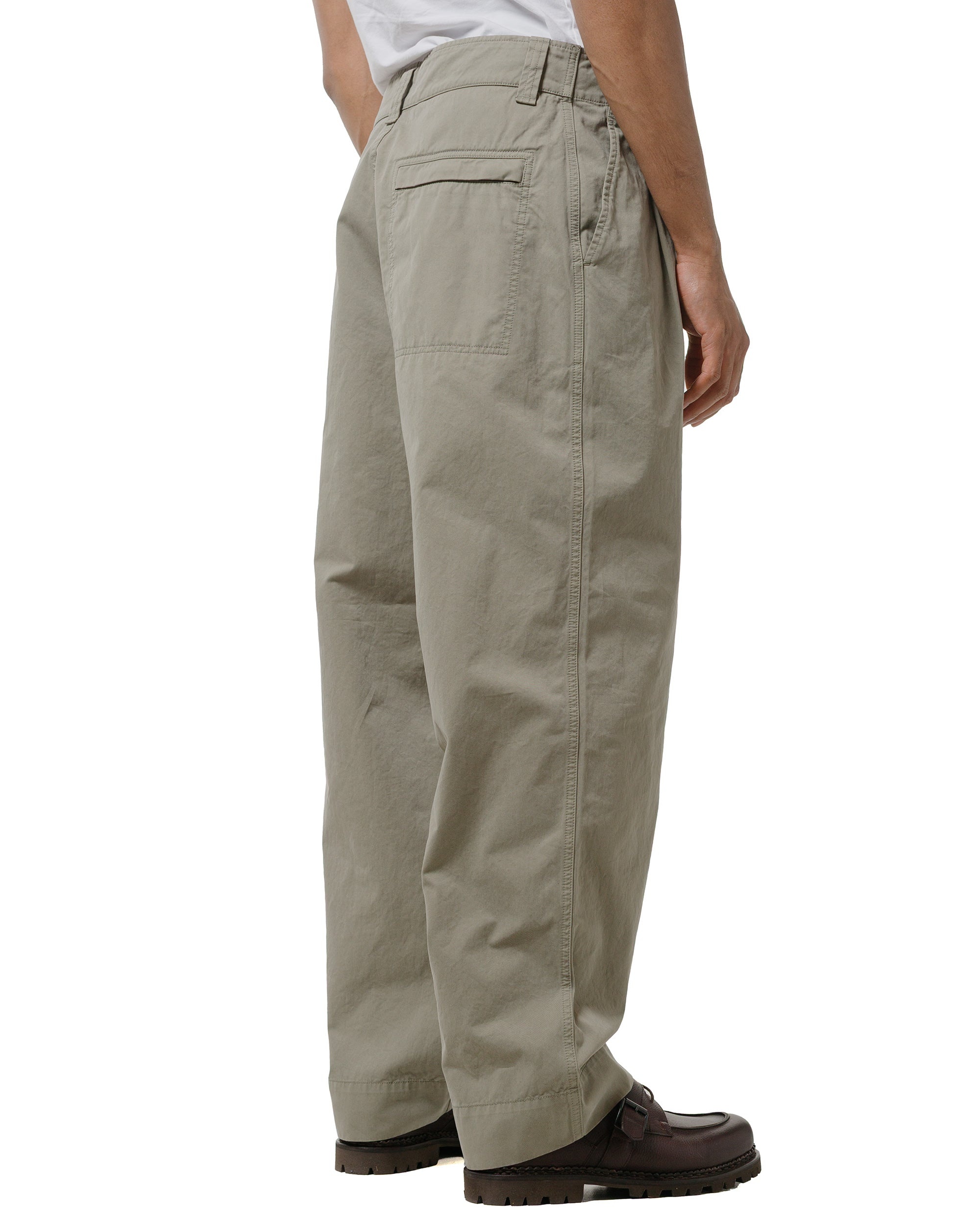 MHL Stitch Pleat Trouser Tough Cotton Twill Eucalyptus - 3