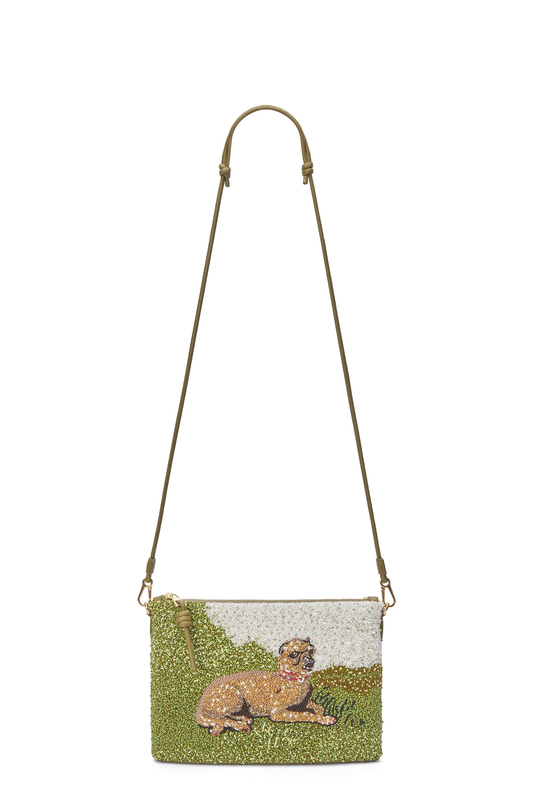Oblong pouch in beaded leather - 5