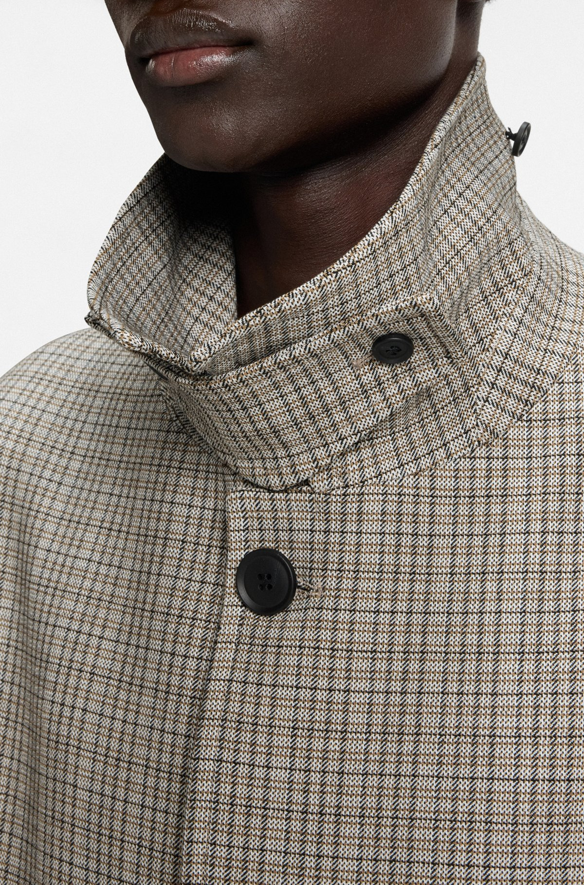 CLASSIC-FIT COAT WITH CHECK PATTERN - 3