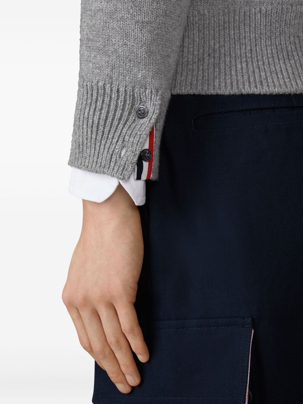 stripe-detail zip-neck sweater - 5