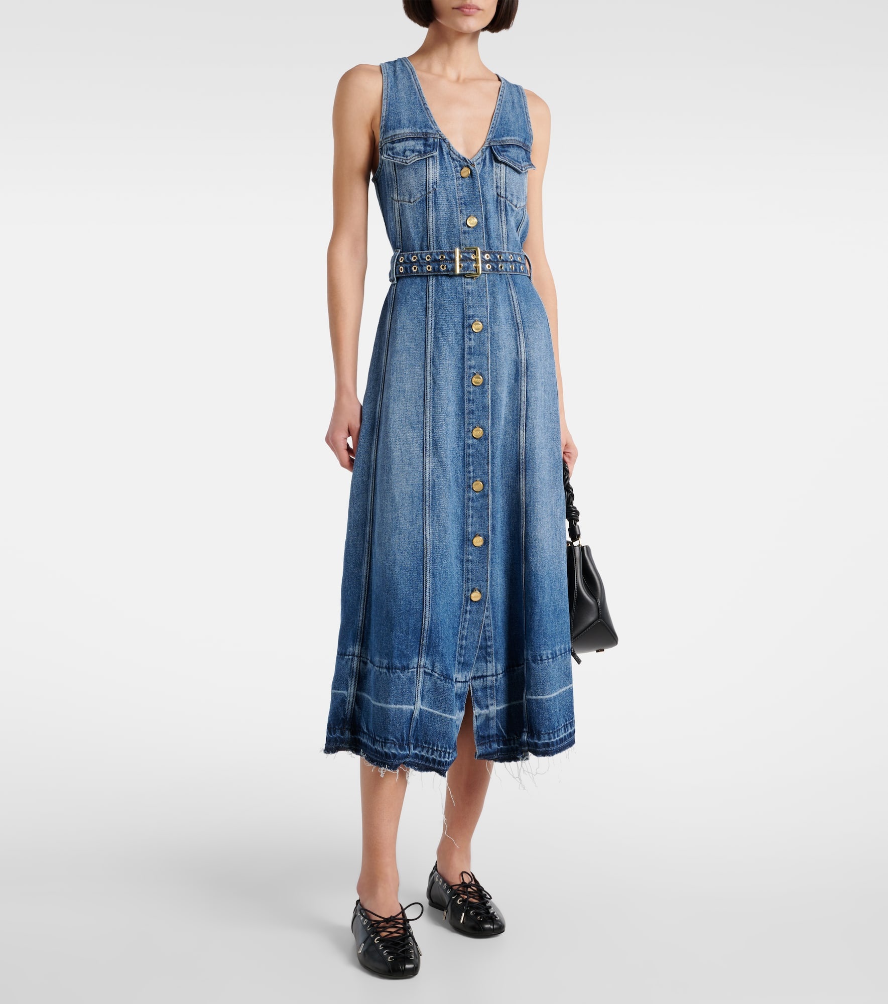 Denim midi dress - 2