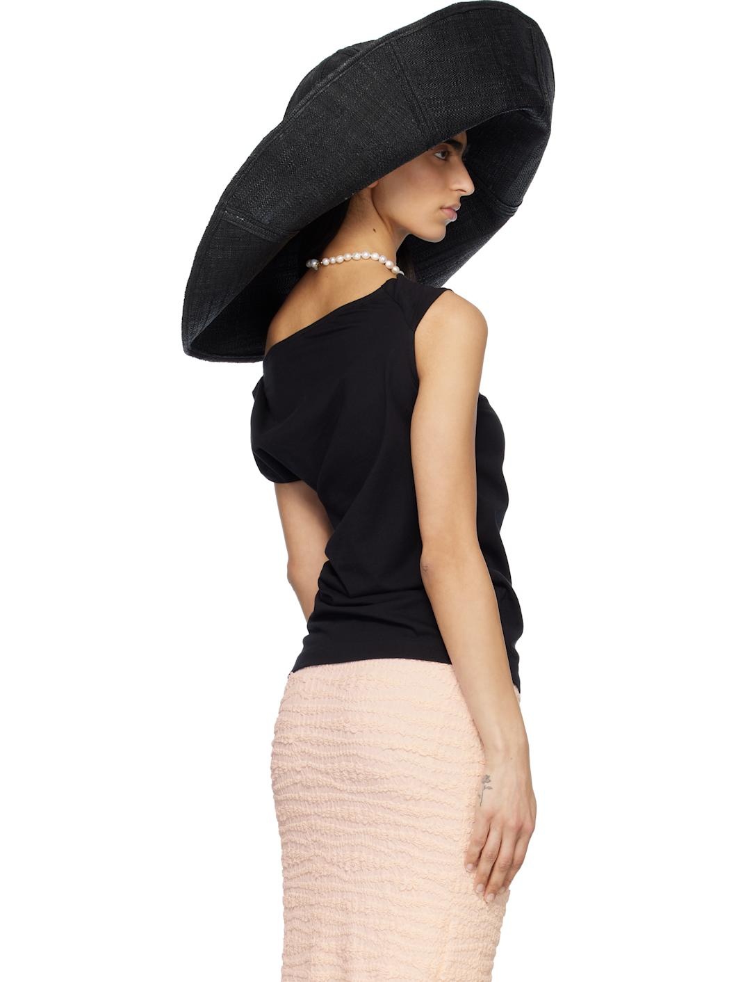 Beige Foldable Oversized Beach Hat - 3