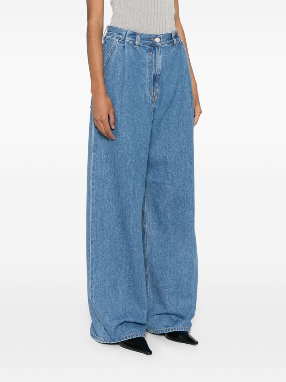 4G-motif cotton jeans - 3