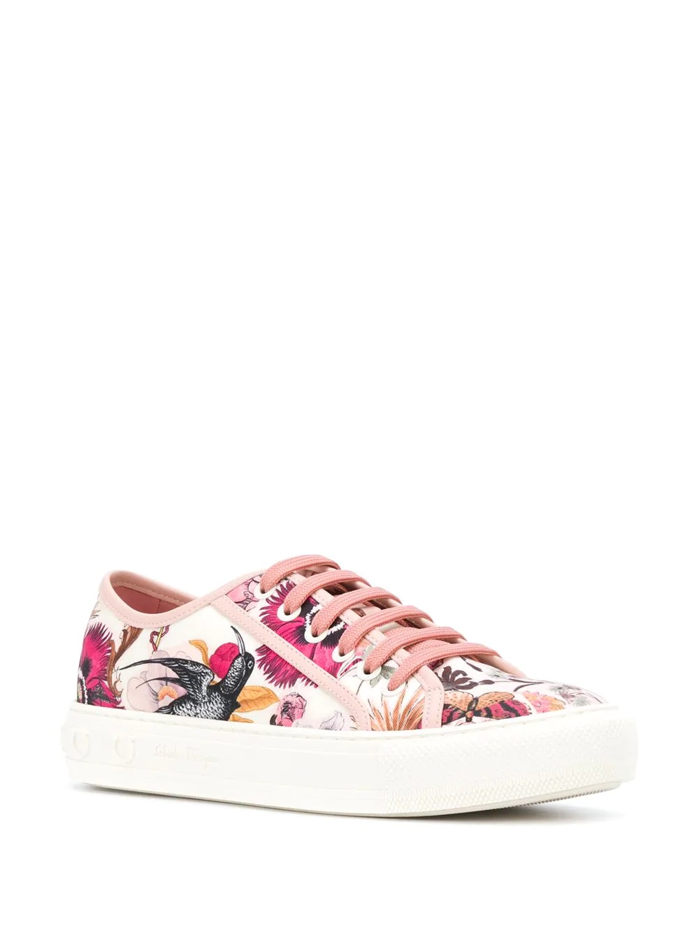 foulard print low-top sneakers - 2