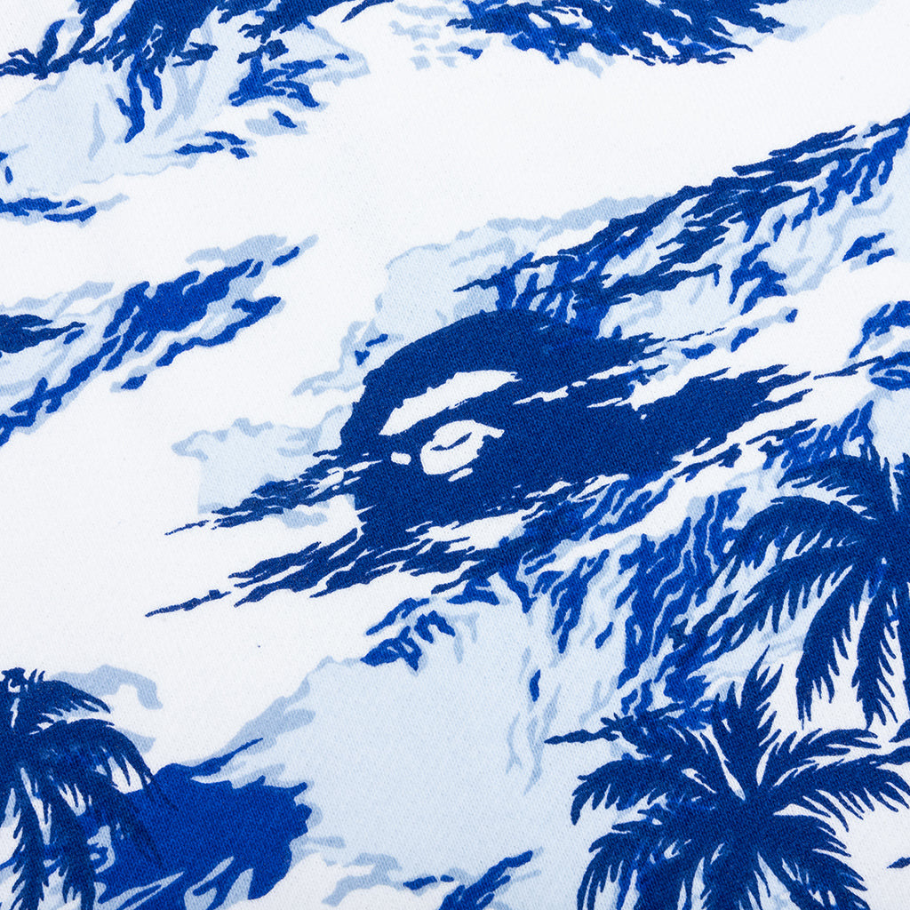 PALM TREE CAMO RELAXED FIT SHARK FULL ZIP HOODIE - BLUE - 4