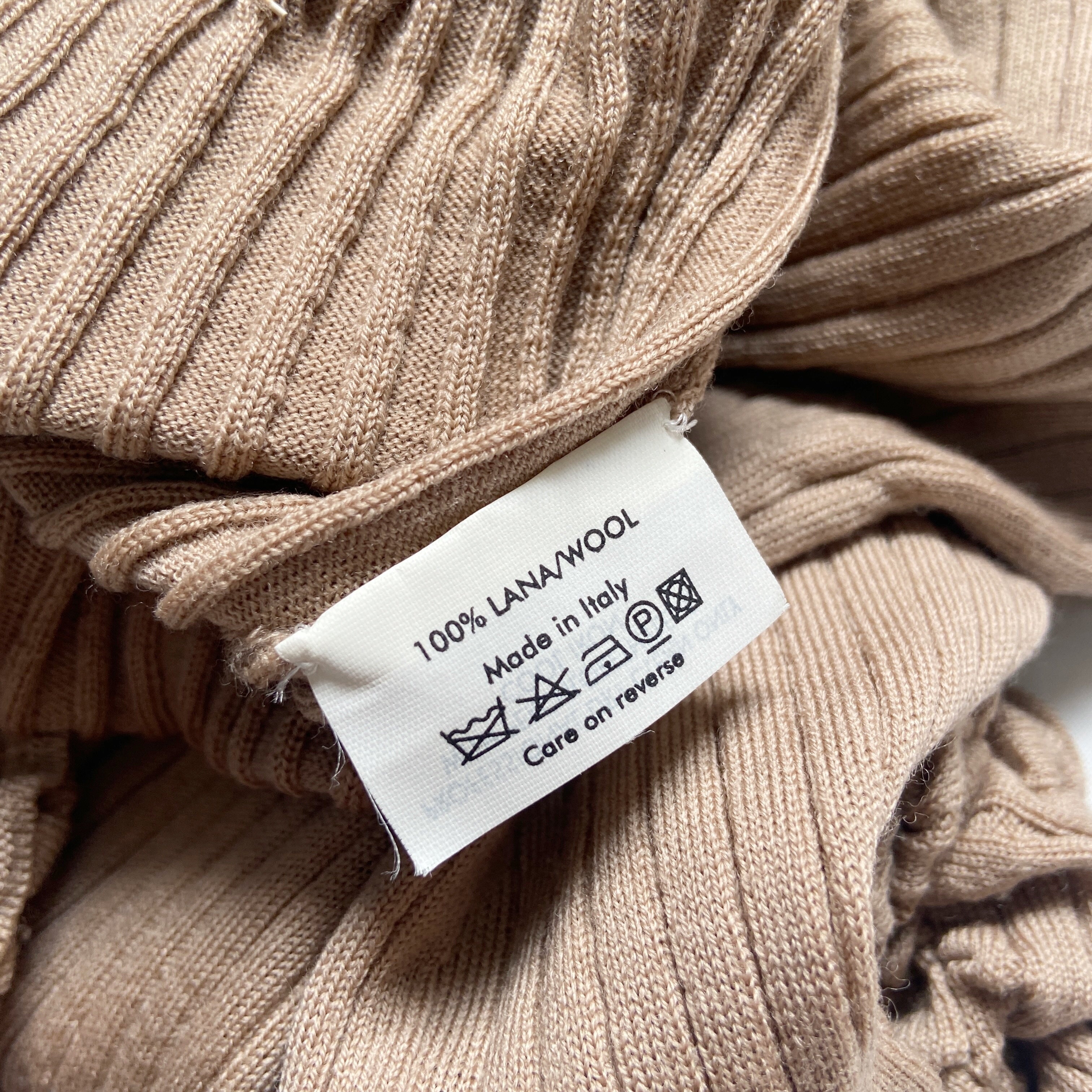 Yves Saint Laurent Rive Gauche Tom Ford beige rib knit stretch top S - 7