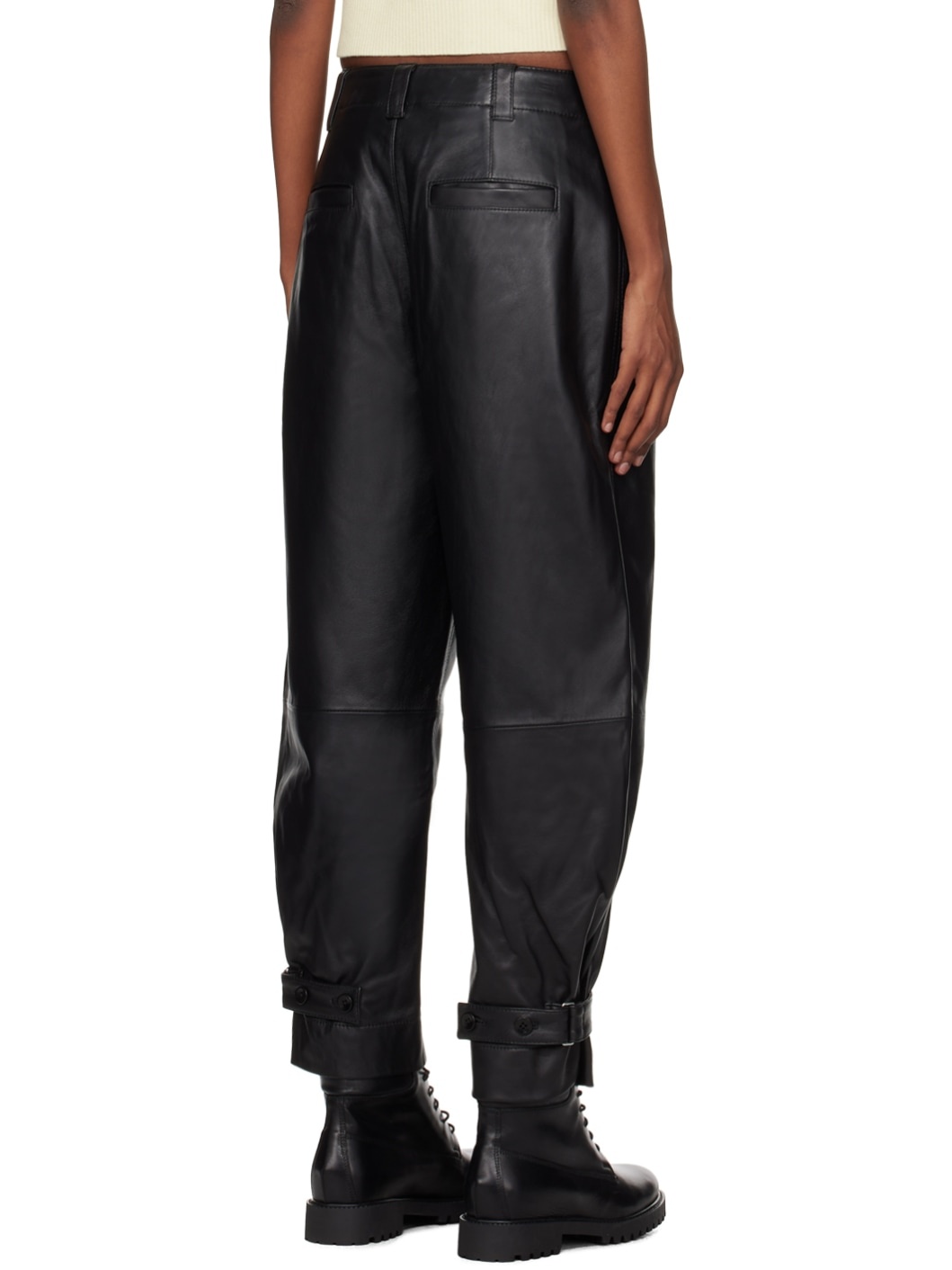 Black Proenza Schouler White Label Leather Pants - 3