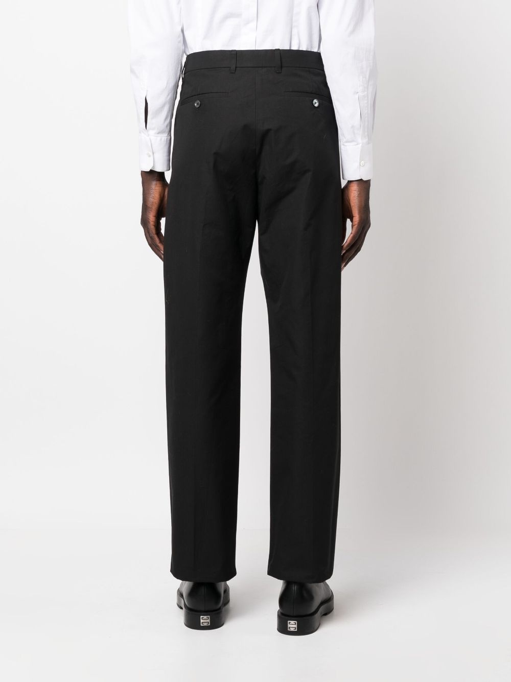 drawstring-waist straight-leg trousers - 4