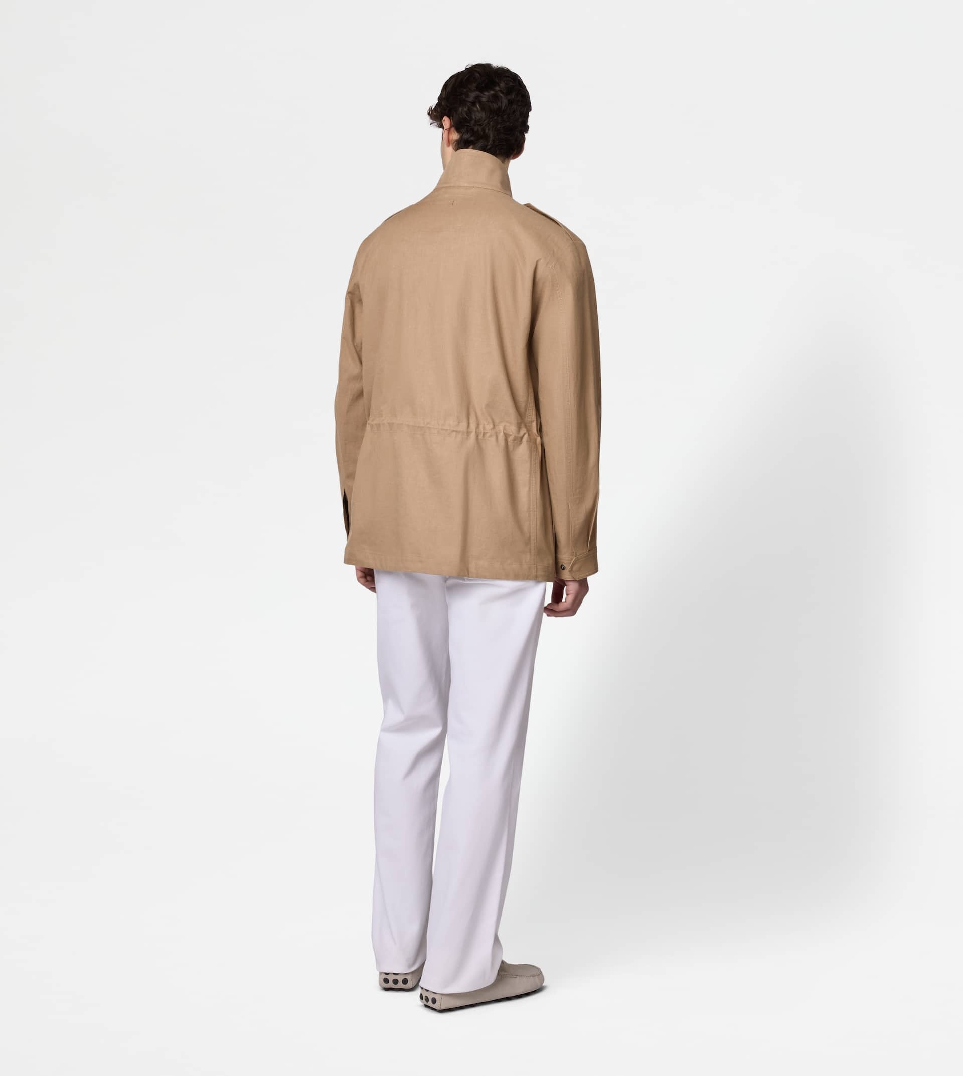 FIELD JACKET IN LINEN - BEIGE - 4