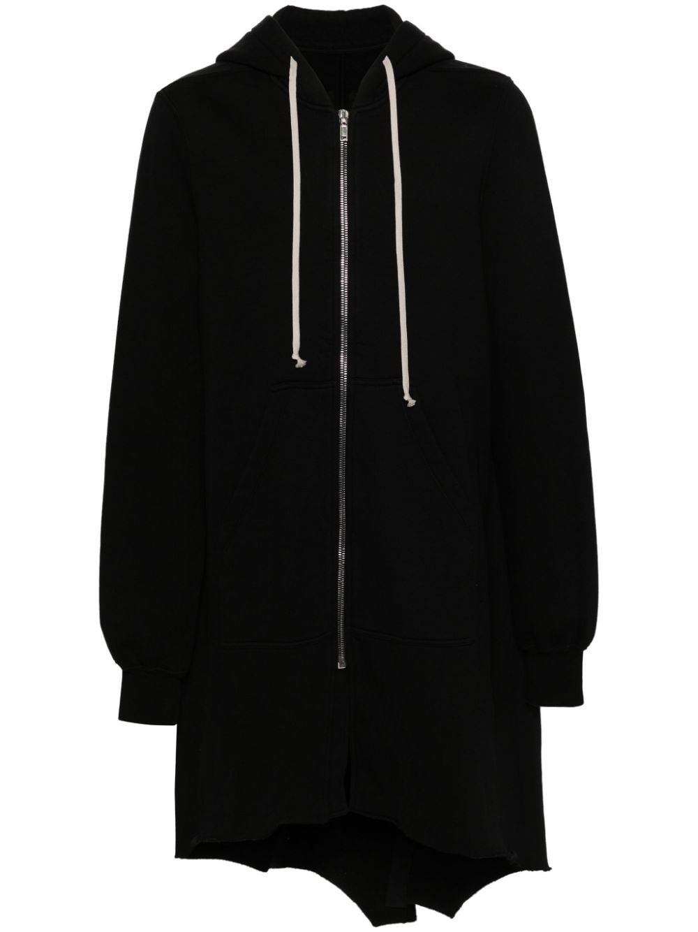 asymmetric cotton zipped hoodie - 1