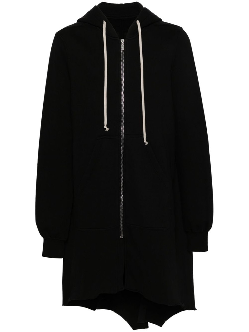 asymmetric 면 zipped hoodie 1