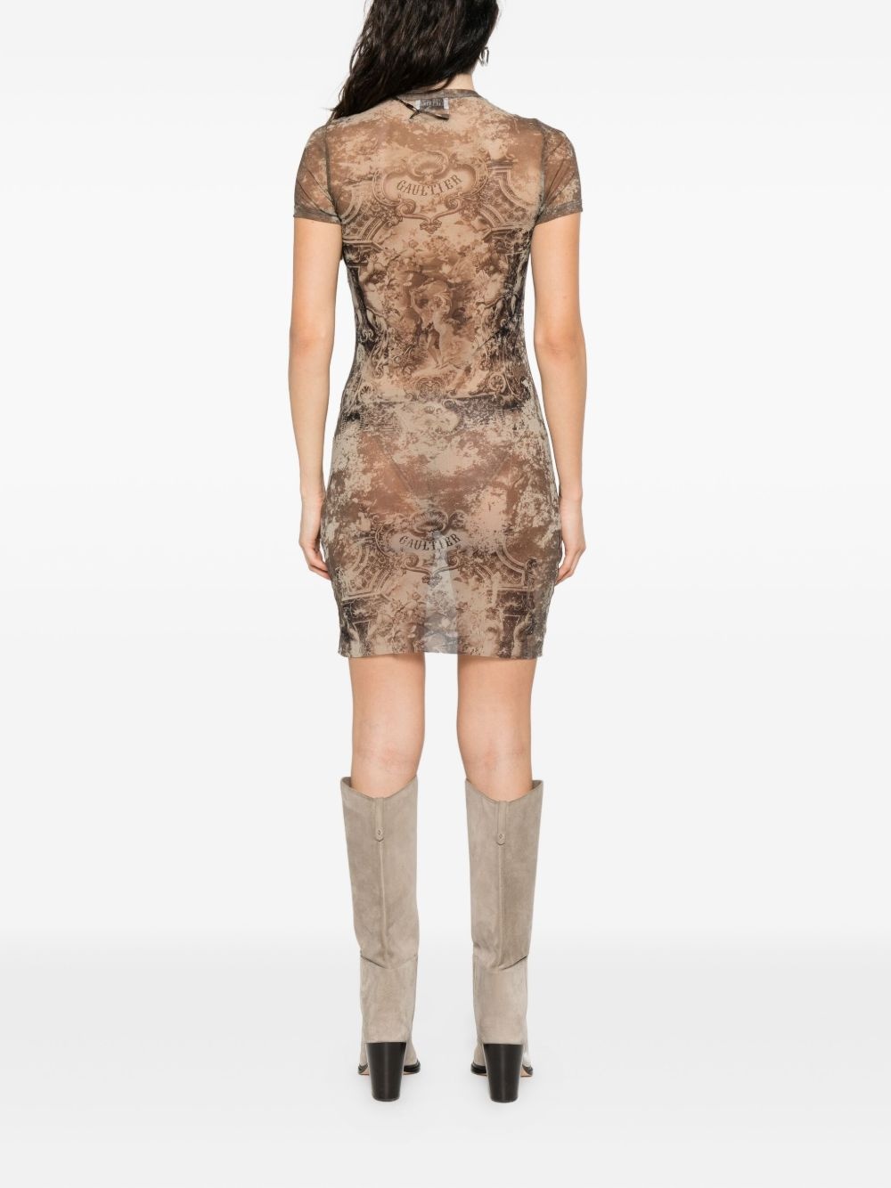 abstract-pattern print mini dress - 4