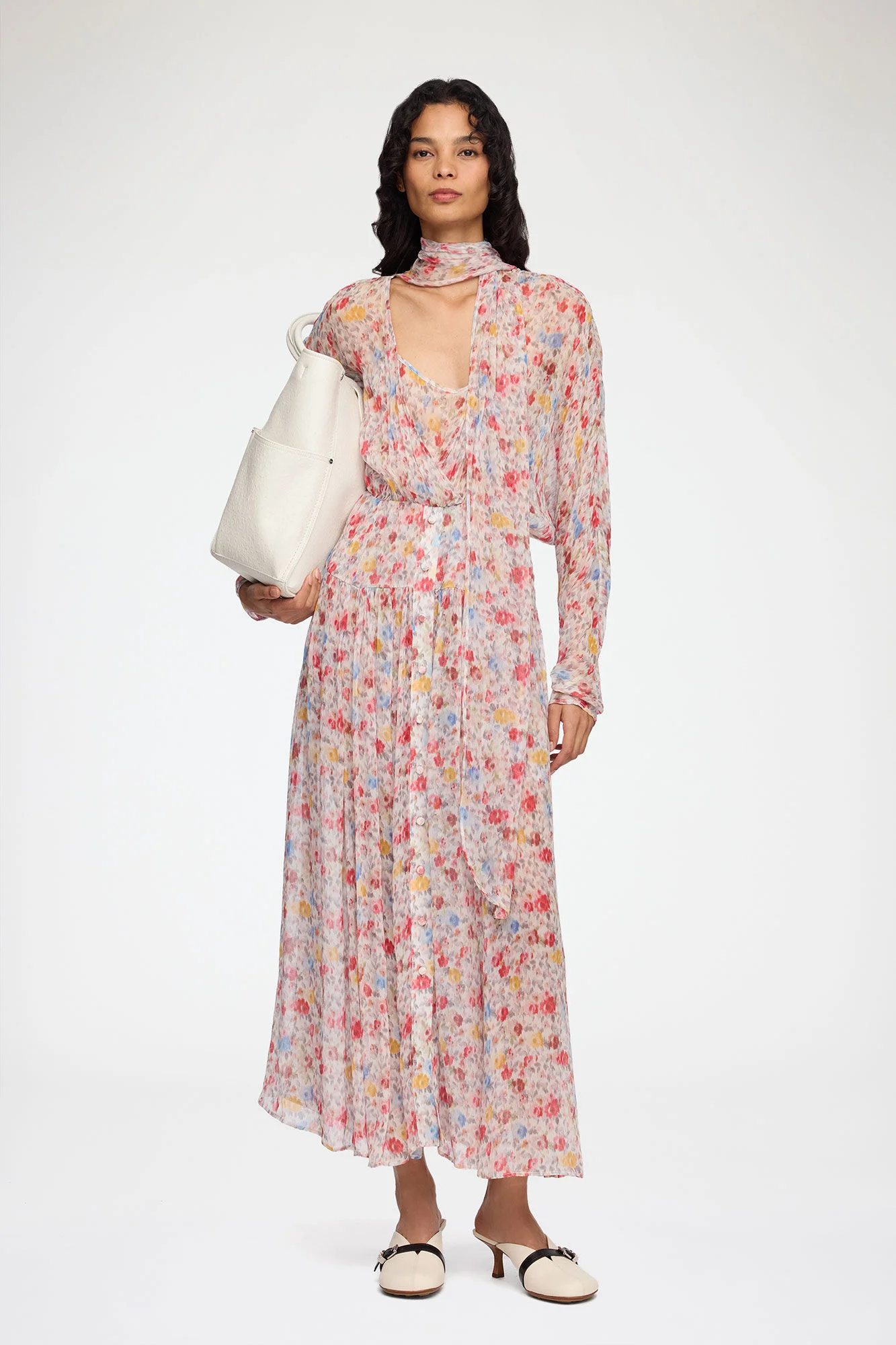DRESS IN FLORAL SILK - 1