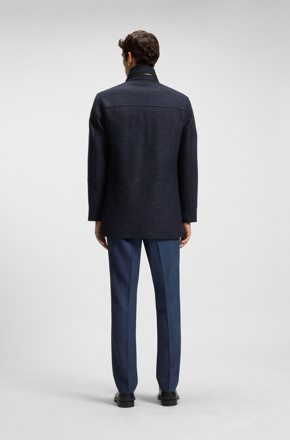 RELAXED-FIT WOOL-BLEND COAT WITH PACKABLE HOOD - 5