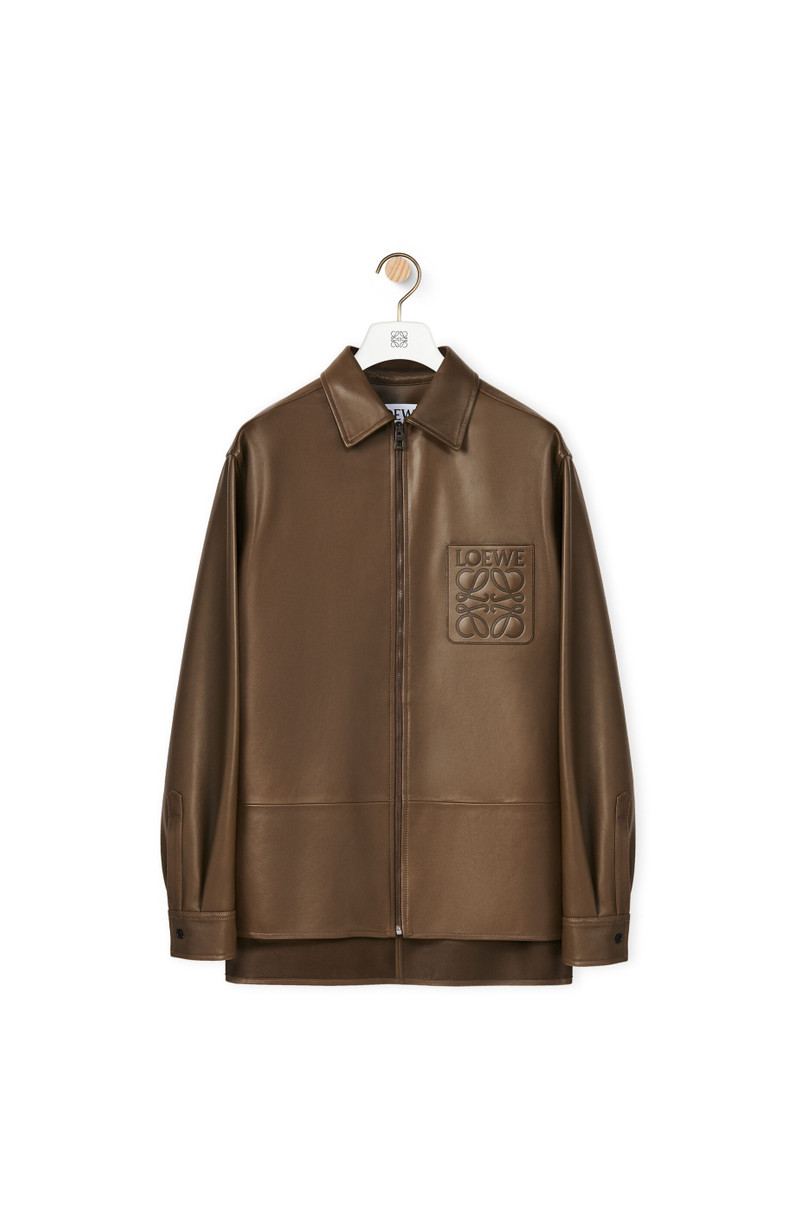 Zip overshirt in nappa 1