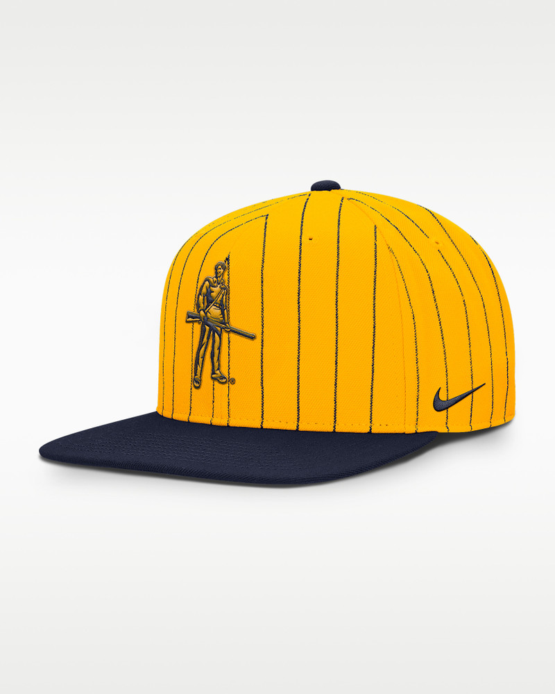 West Virginia Primetime Pin Stripe 2-Tone Men's Nike Dri-FIT College Adjustable Hat 1