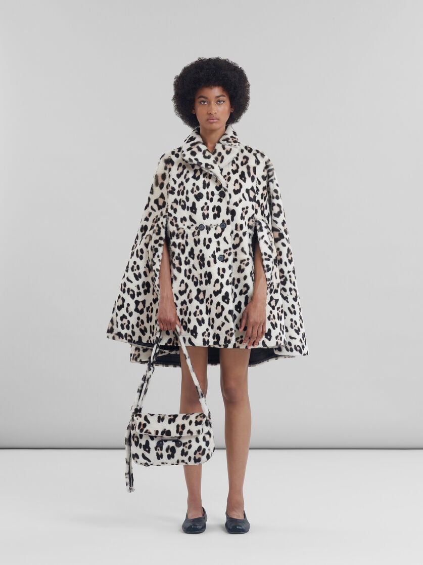 SHEARLING ANIMAL PRINT TRUNKAROO SOFT MEDIUM SHOULDER BAG - 2