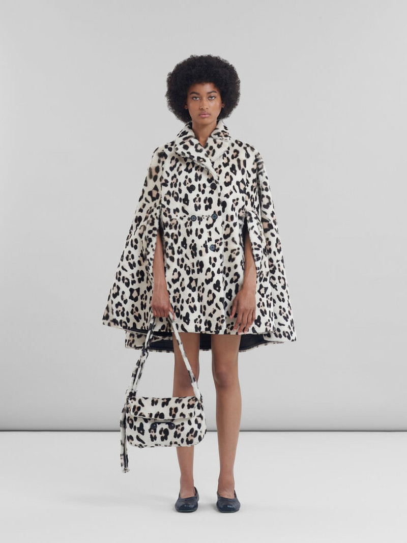 Marni SHEARLING ANIMAL PRINT TRUNKAROO SOFT MEDIUM SHOULDER BAG outlook