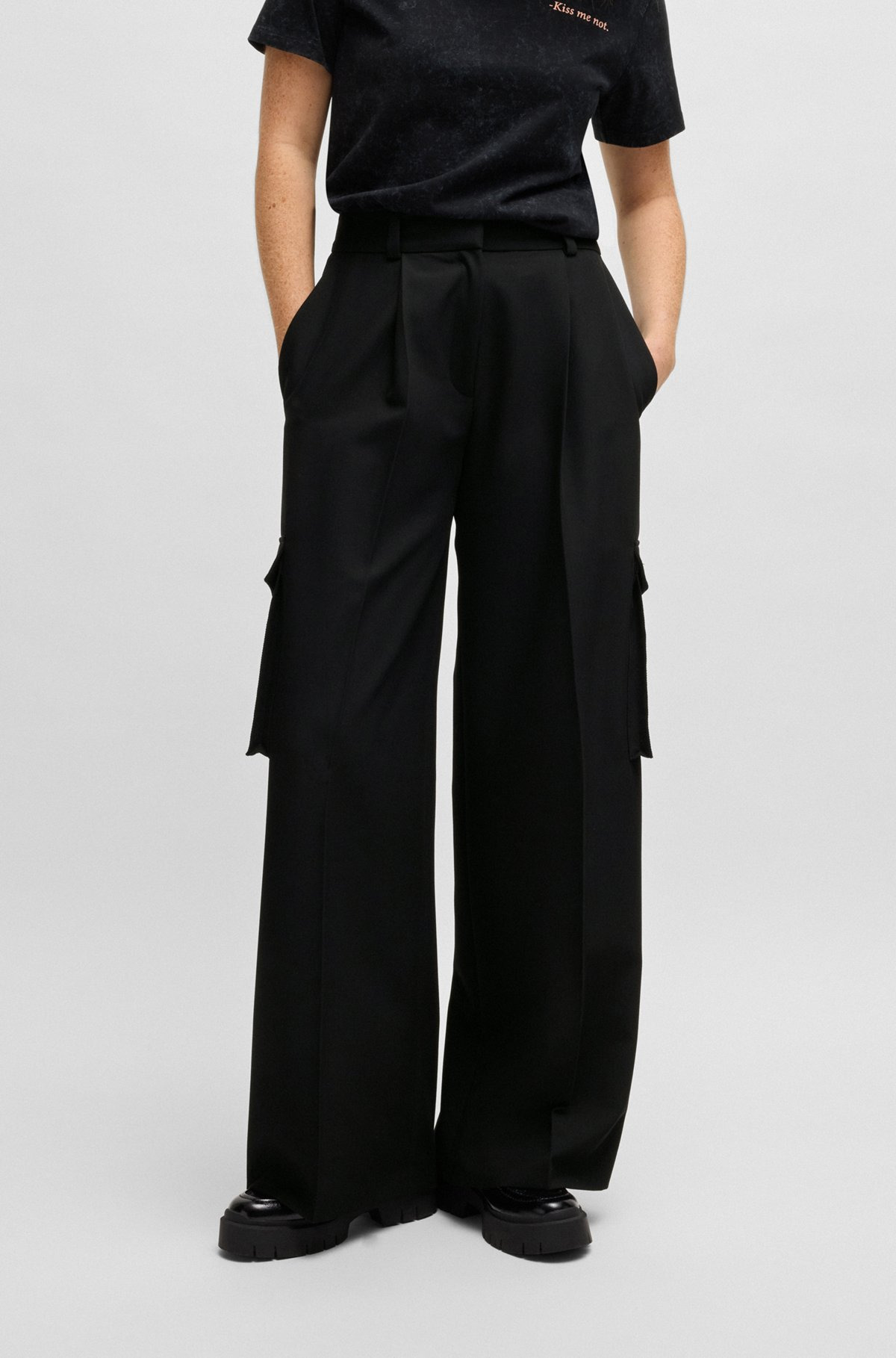REGULAR-FIT CARGO TROUSERS IN STRETCH MATERIAL - 2