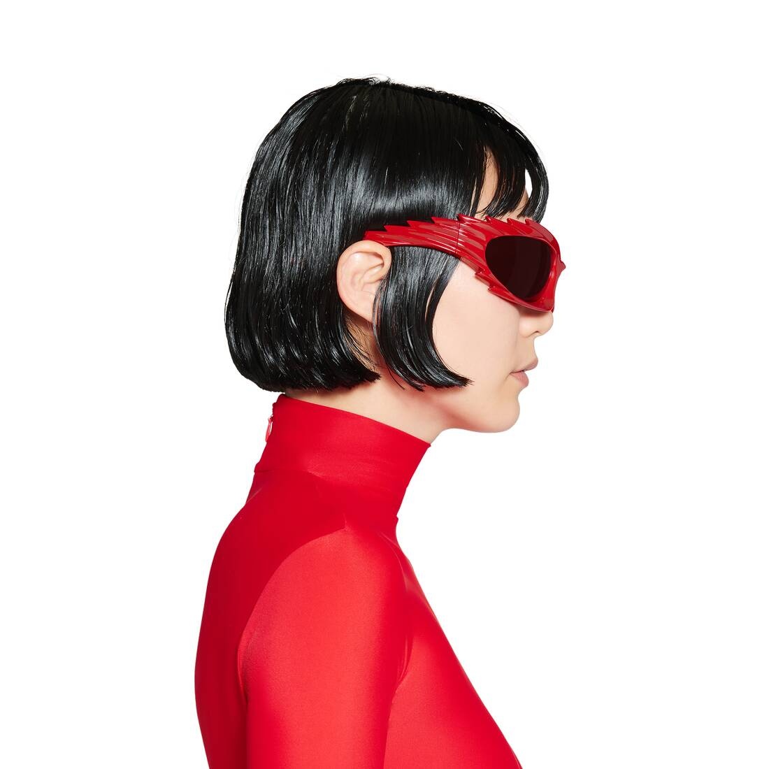 Spike Rectangle Sunglasses  in Red - 6