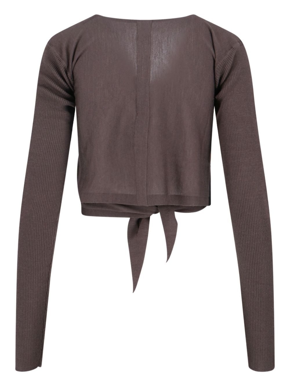 tie-front ribbed cardigan - 2