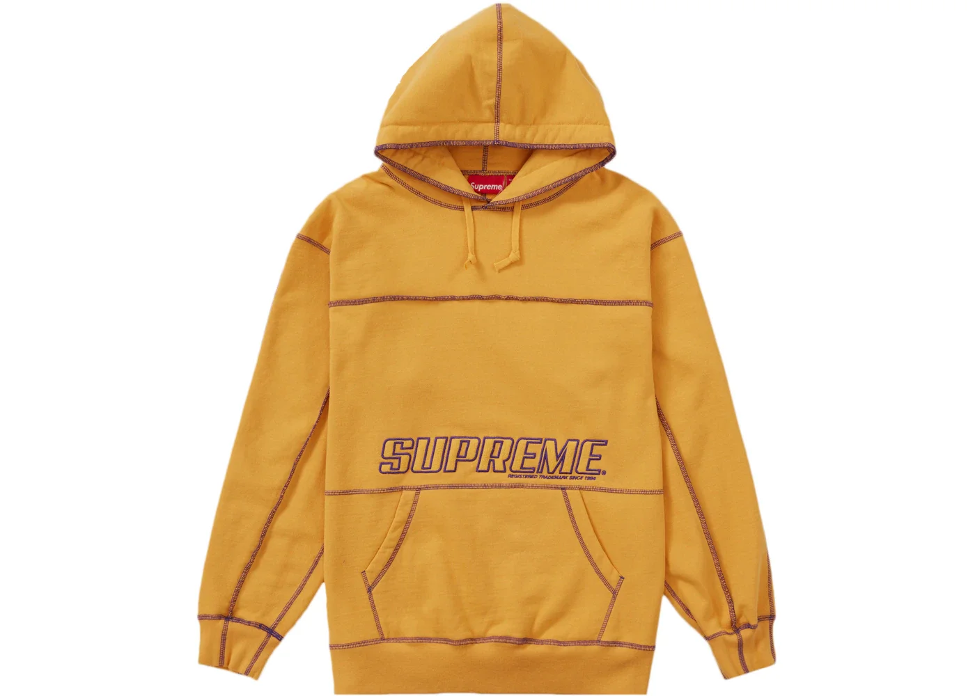 Supreme Coverstitch Hooded Sweatshirt Dusty Gold - 1