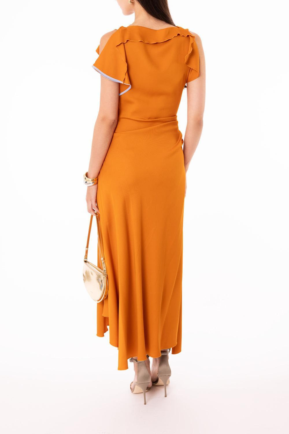 Drape Sleeve Midi Dress - 4