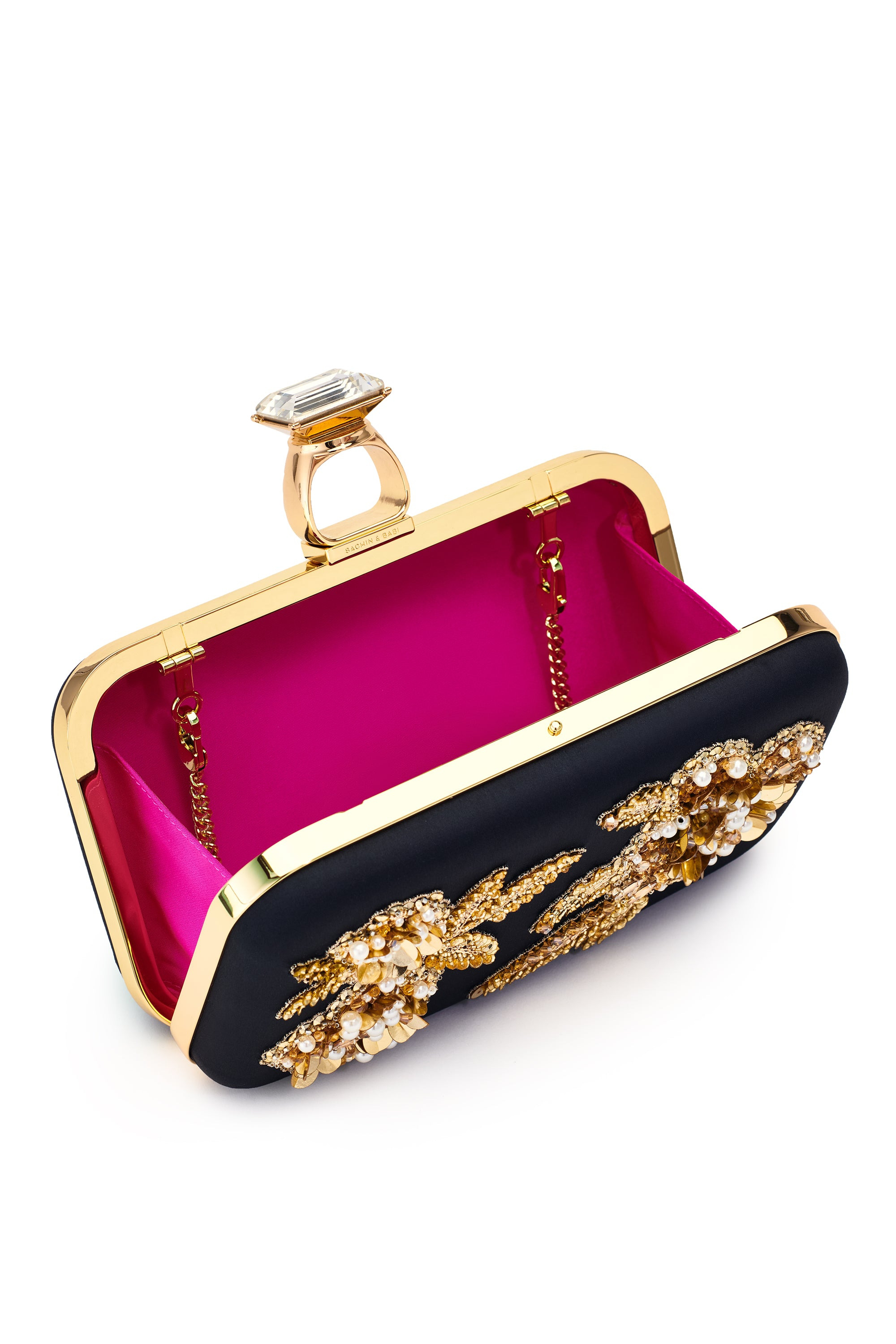 Embellished On The Rocks Clutch - Black - 4