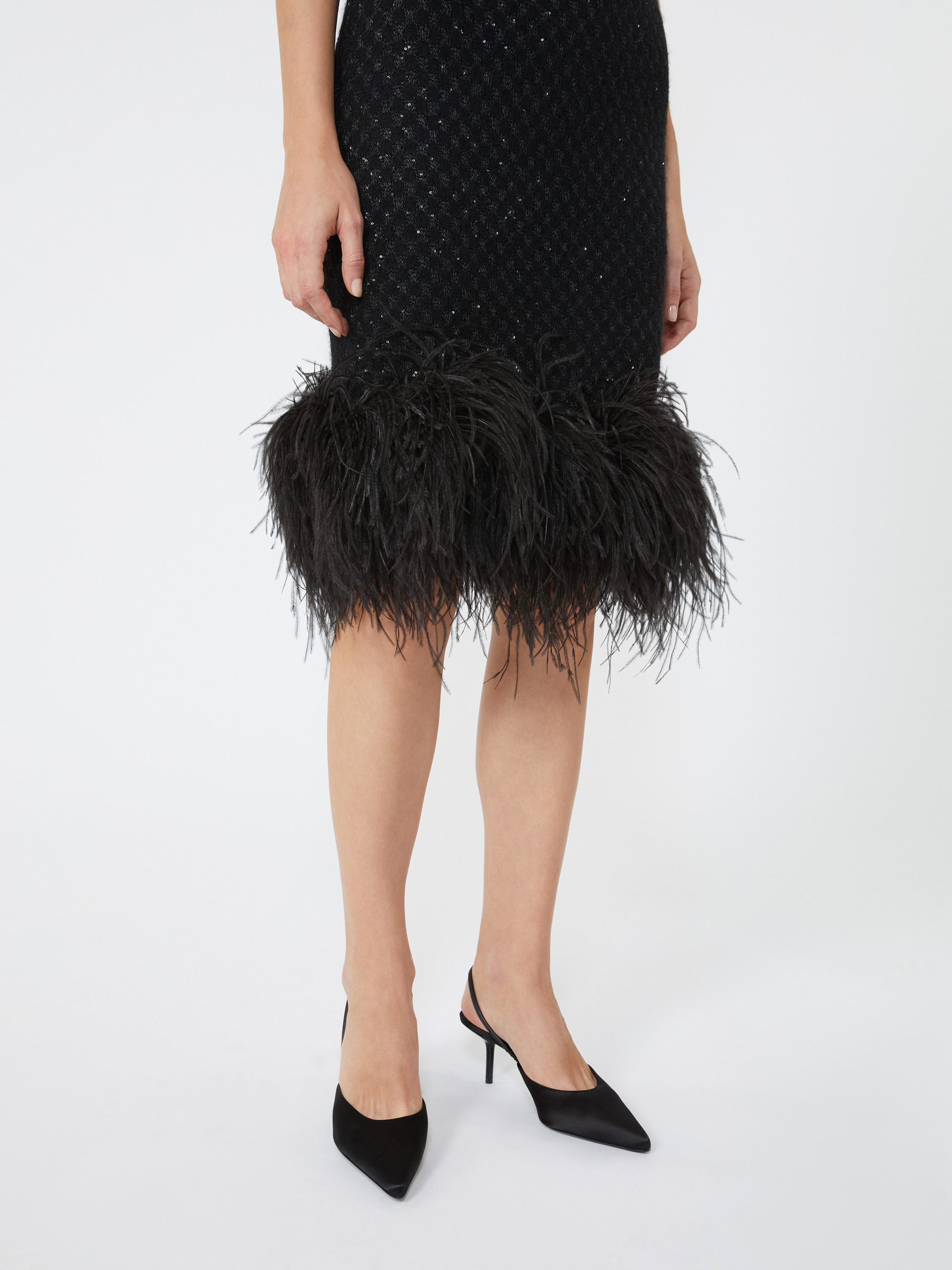 NOVARA Wool and mohair mini dress with feather detail - 6