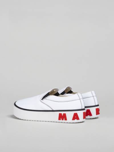 Marni WHITE LEATHER SLIP-ON SNEAKER WITH MAXI LOGO outlook