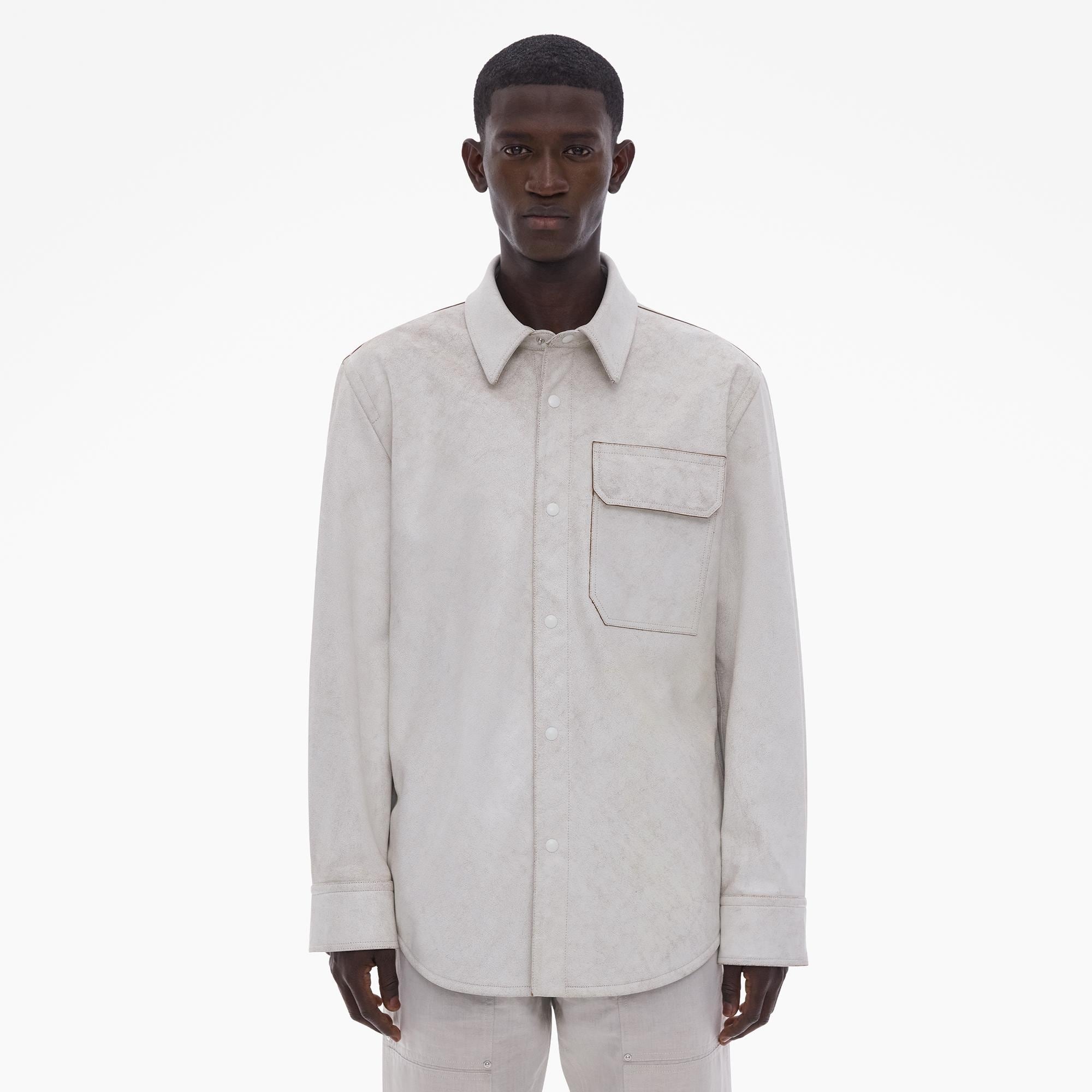 LEATHER CARGO SHIRT JACKET - 3