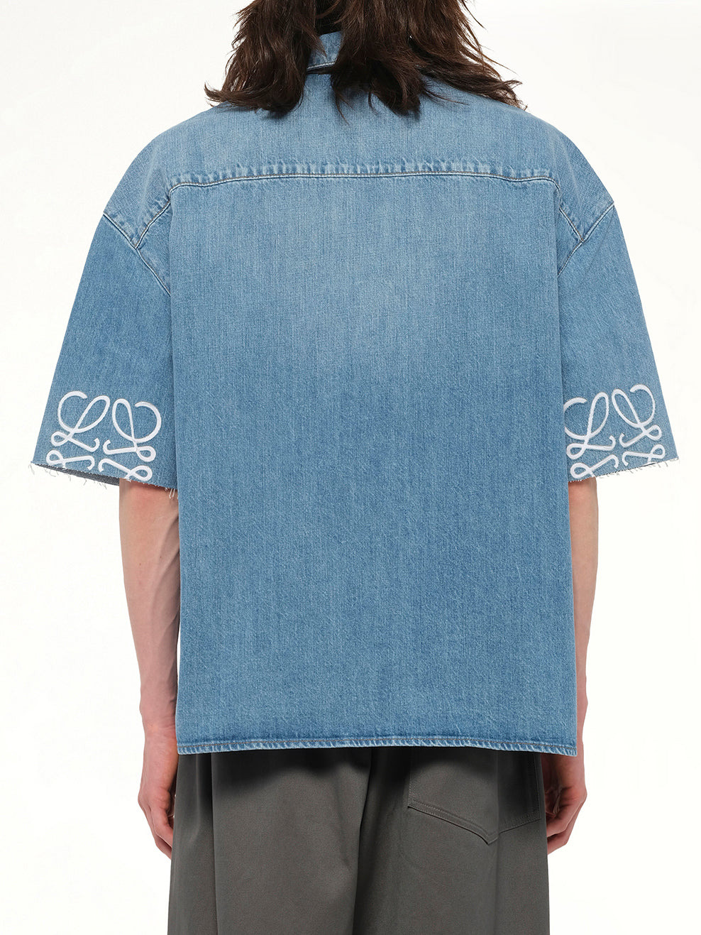 Anagram Short Sleeve Shirt in Washed Denim - 5
