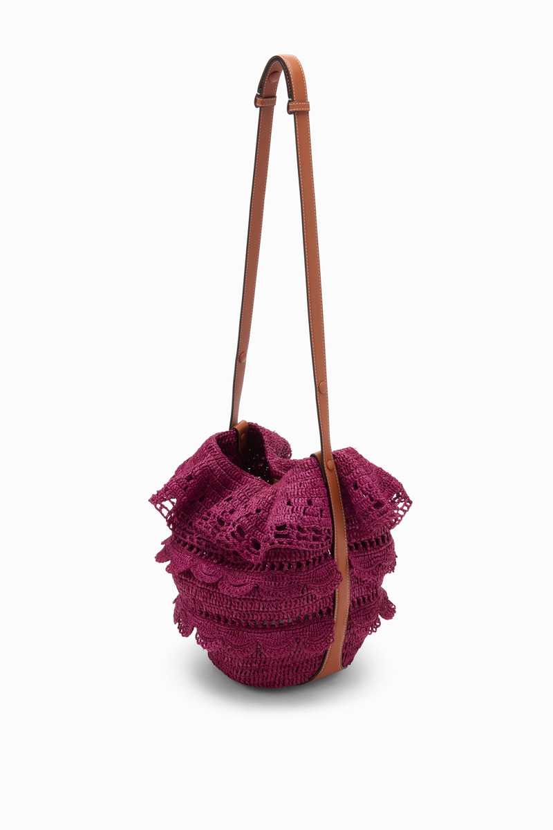 ULLA JOHNSON Marina Raffia Ruffle Bucket outlook