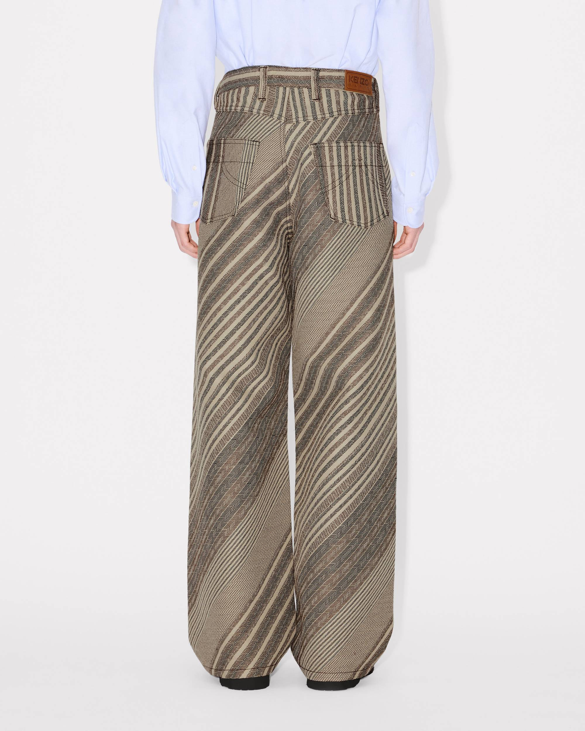 'KENZO Diagonal Stripe' turn up wide fit pants - 5