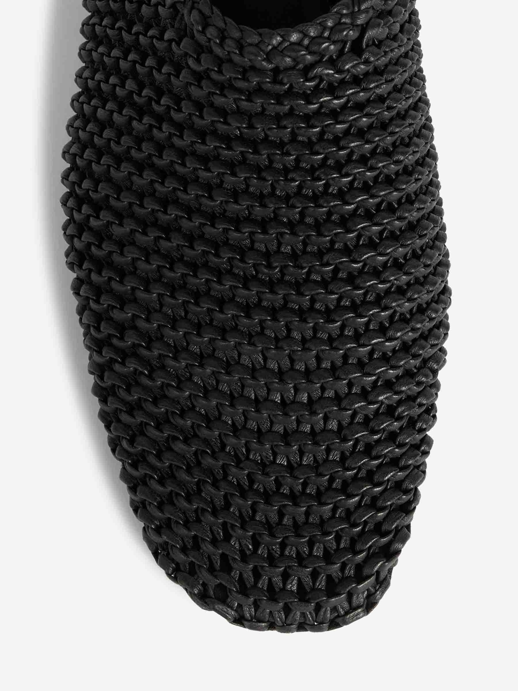 WOVEN LEATHER BALLERINAS - 5