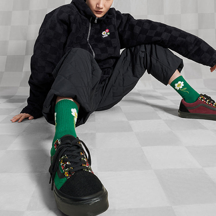 (WMNS) Vans Anaheim Floral Cord Checker Jacket 'Black' VN00044DY28 - 4