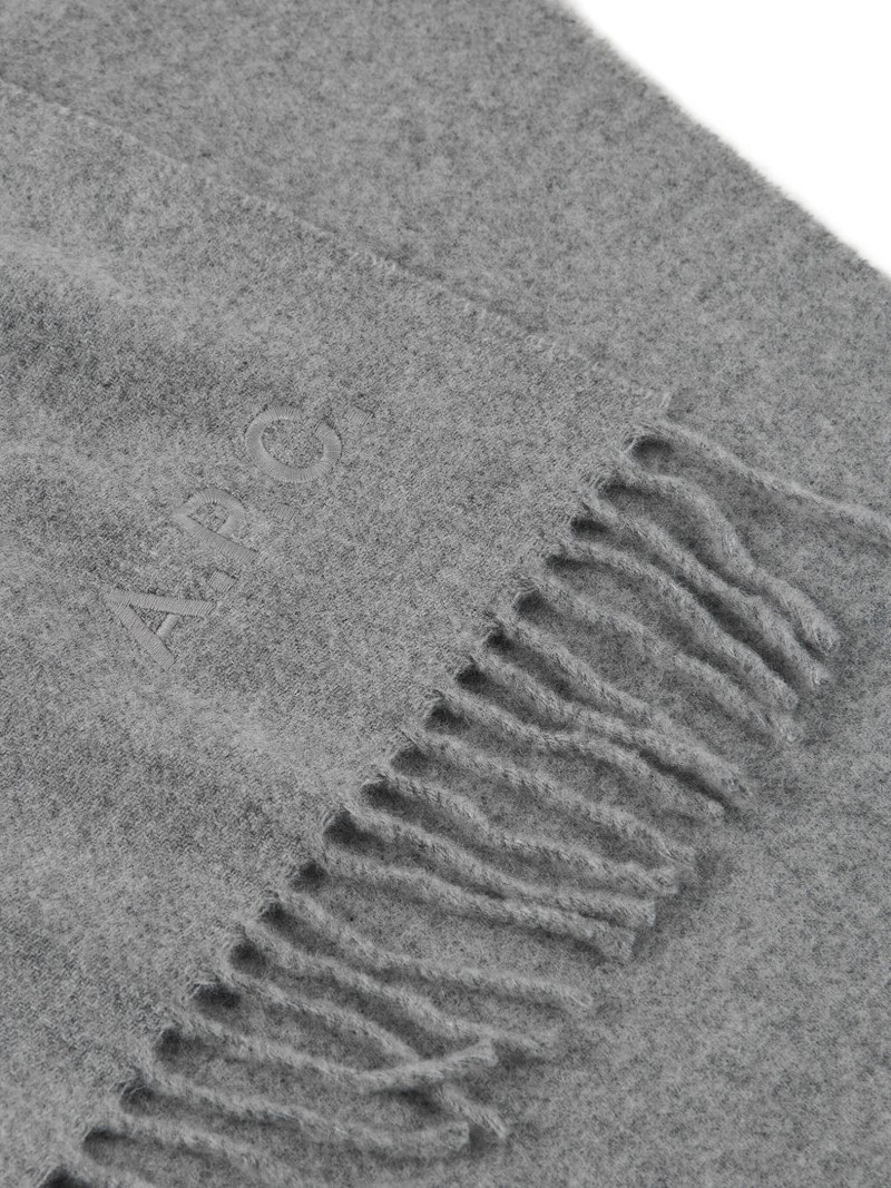 embroidered-logo fringed scarf 3