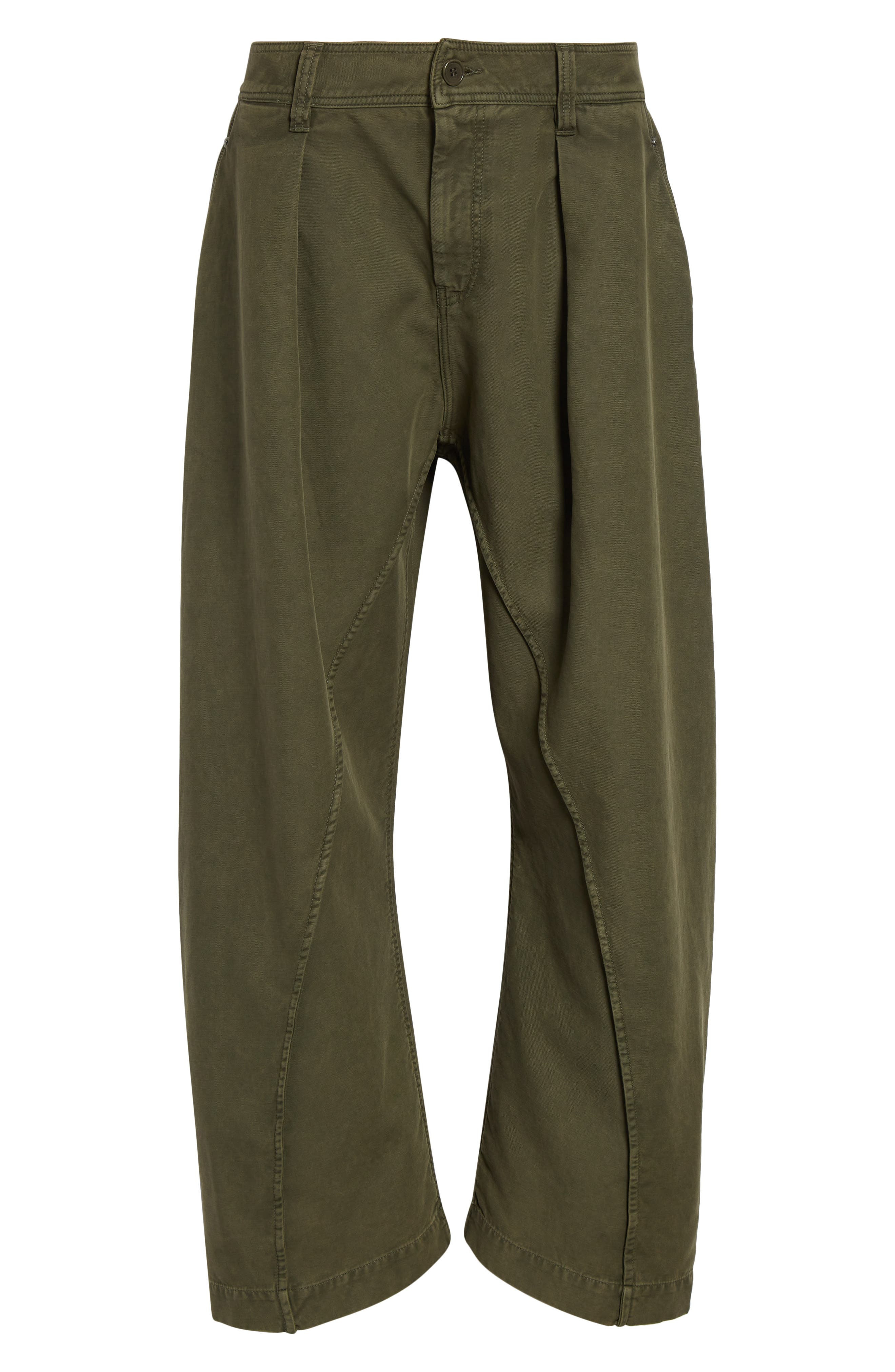 JW Anderson Twisted Seam Wide Leg Trousers in Olive at Nordstrom - 1