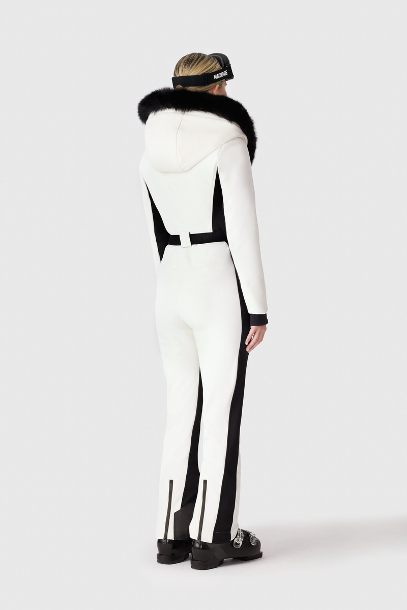ELLE-ZR Bonded Fleece Ski Suit With Removable Fur-Trimmed Hood 5