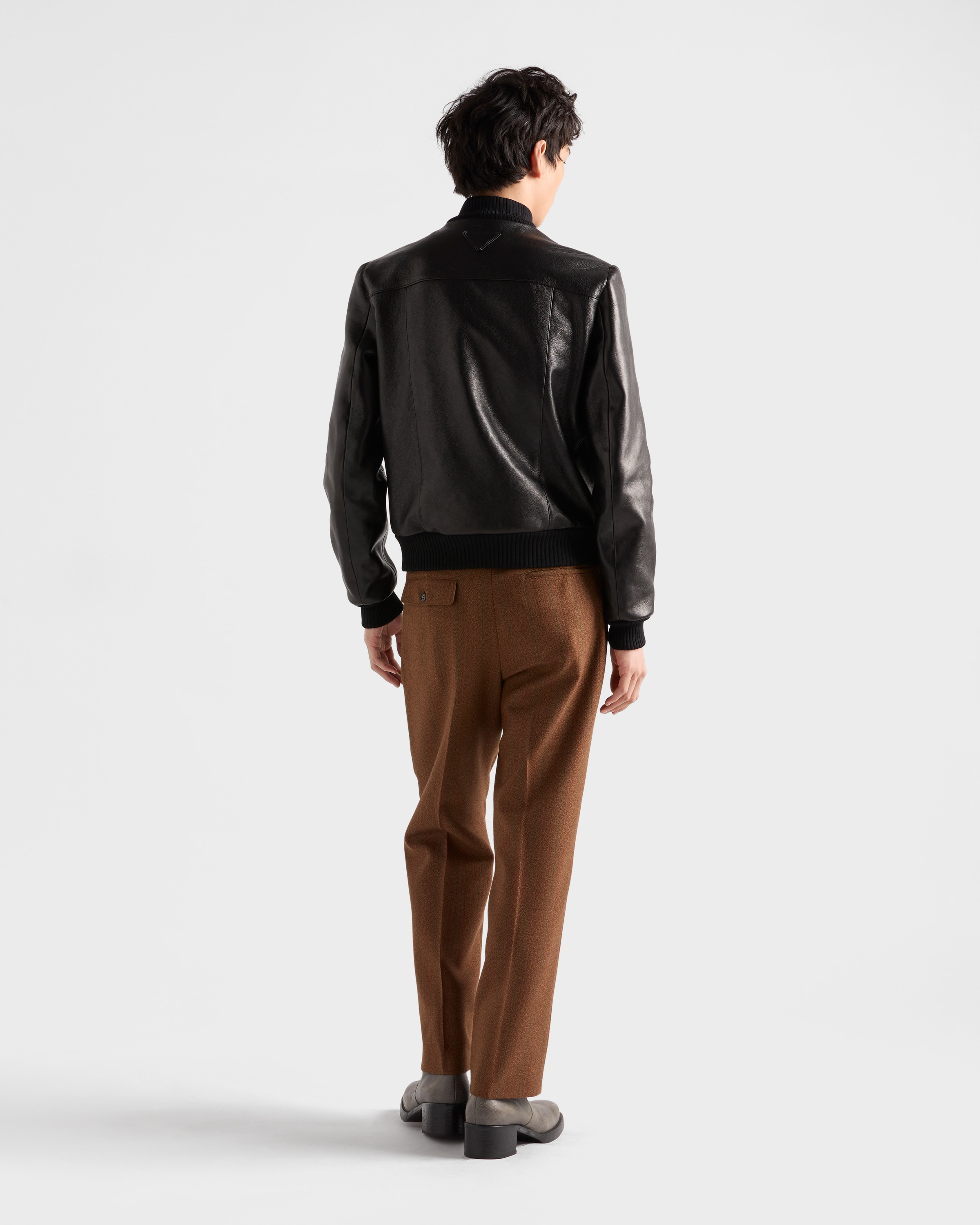 Leather bomber jacket - 5