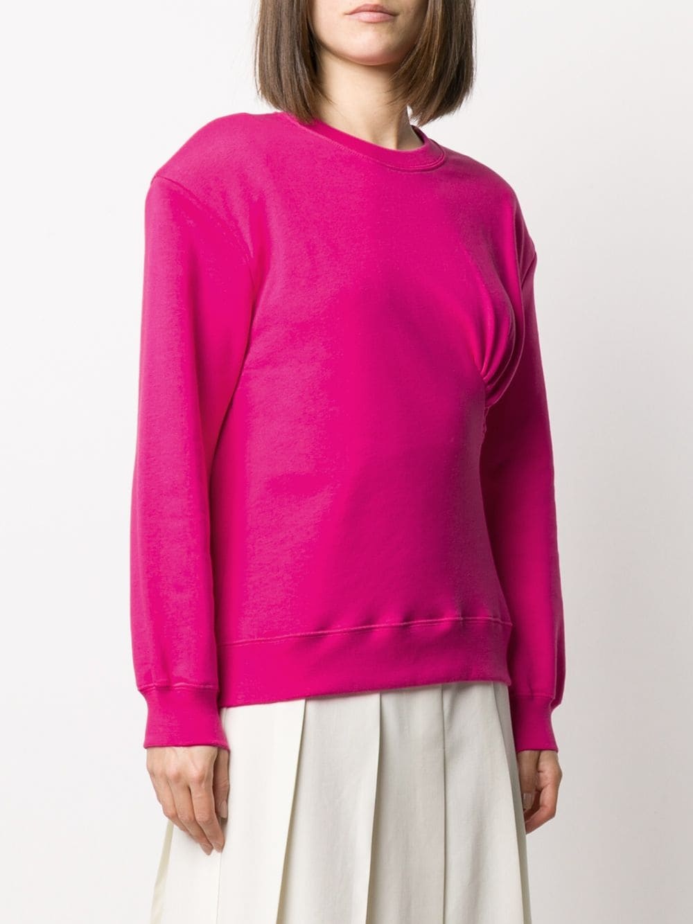 gathered-detail sweatshirt - 3