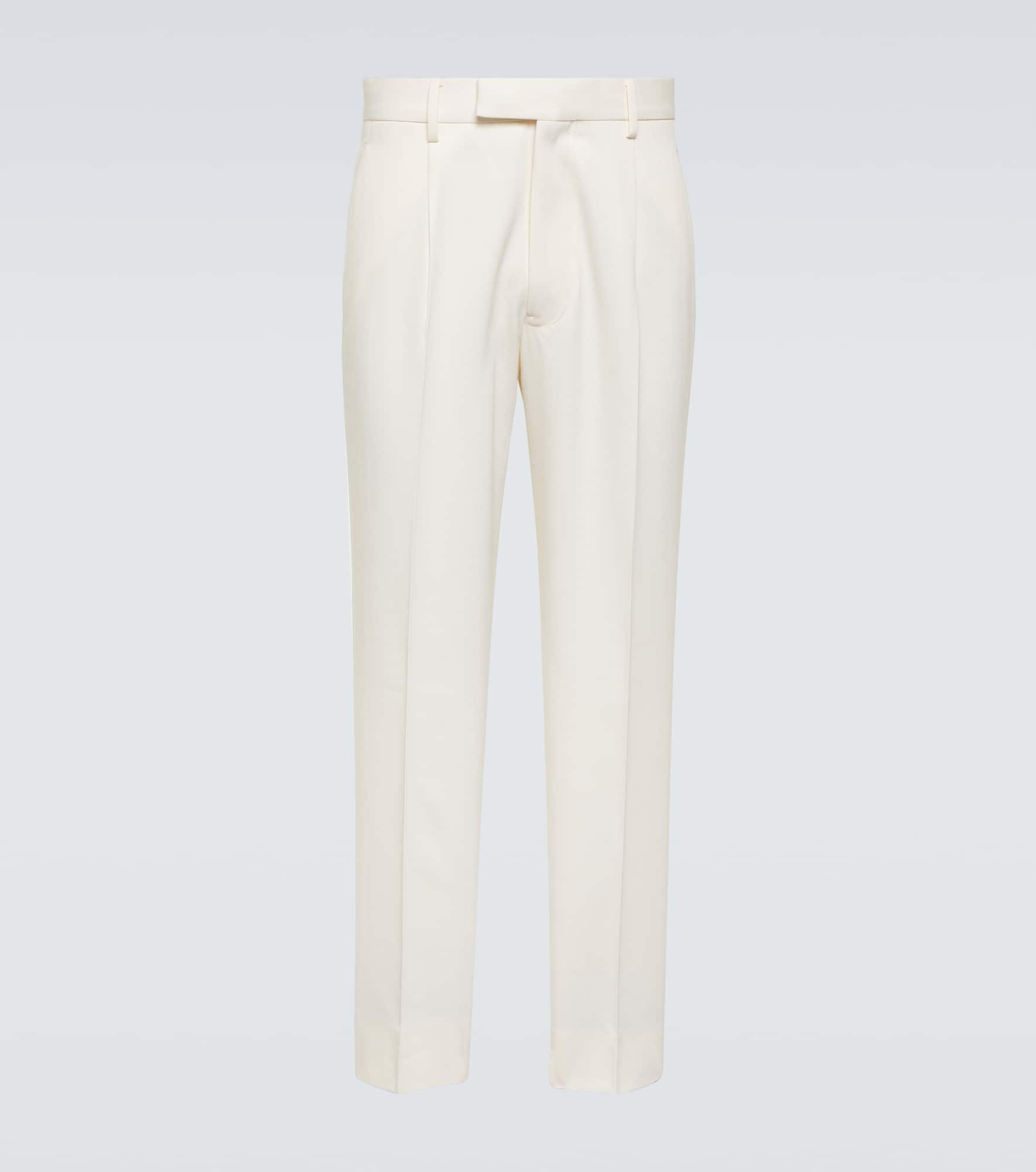 Cotton and wool straight pants - 1