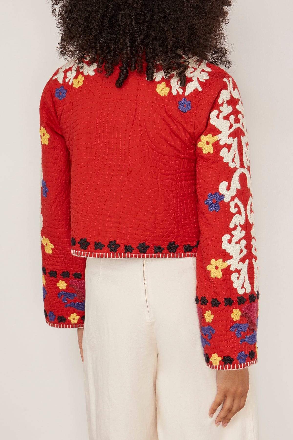 Catrine Applique Jacket in Red - 4